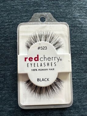 Red Cherry #523 False Eyelashes - Black Human Hair -  Brand New
